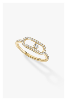 Move Uno LM Pav&eacute; Ring in Yellow Gold Size 53