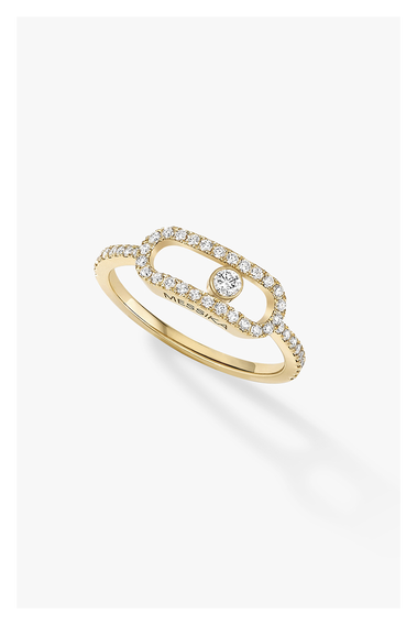Move Uno LM Pav&eacute; Ring in Yellow Gold Size 53