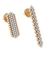 Brevetto 3-row Multi Size Earrings in Pink Gold