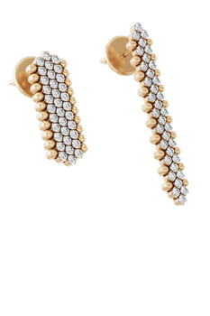 Brevetto 3-row Multi Size Earrings in Pink Gold