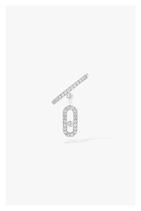 Move Uno Single Clip Earring in White Gold