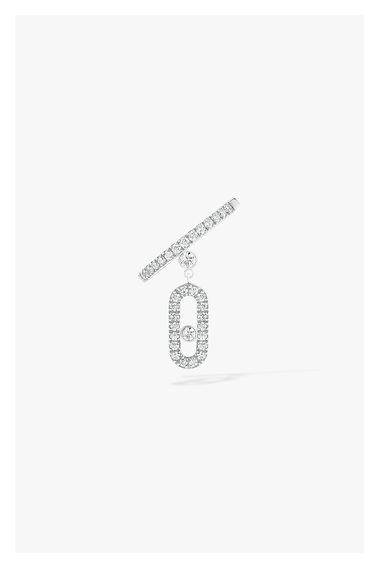 Move Uno Single Clip Earring in White Gold