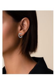 Classic Diamond Mini Sideways Hoops