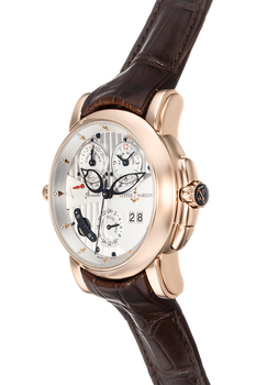 Sonata Dual Time Alarm Rose Gold Automatic