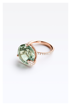 Peekaboo Prasiolite Ring