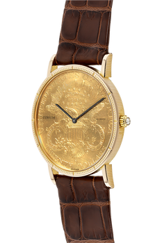 Twenty Dollar Coin Yellow Gold Quartz