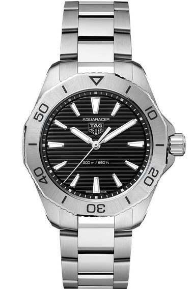 Aquaracer Quartz Mens Black Steel Watch