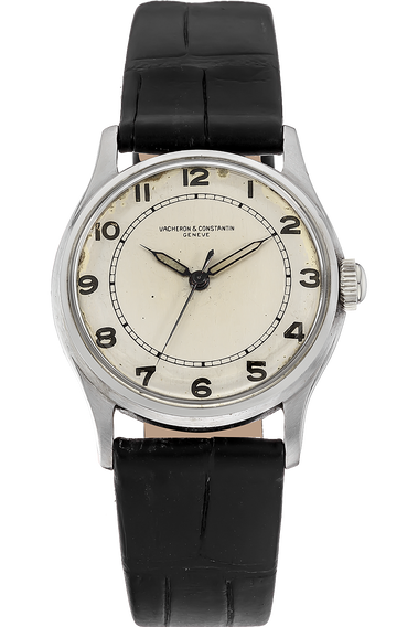 Round Circa 1940s Stainless Steel Manual