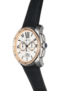 Calibre de Cartier Chronograph Rose Gold and Stainless Steel Automatic