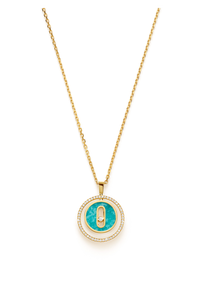 Bucherer Exclusive Lucky Move Amazonite SM Pendant in Yellow Gold