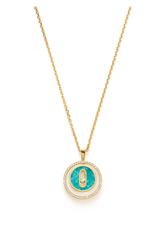 Bucherer Exclusive Lucky Move Amazonite SM Pendant in Yellow Gold