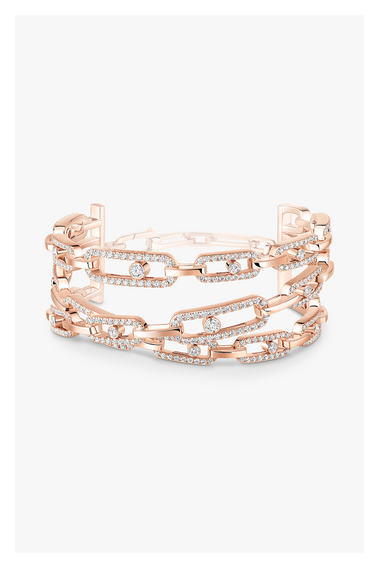 Move Link 3-row Cuff in Pink Gold