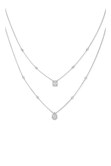 My Twin 2-row Necklace in White Gold