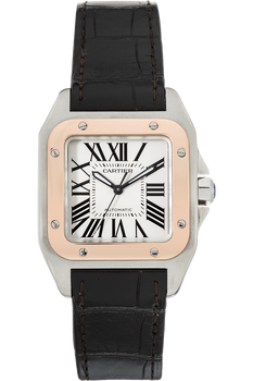 Santos 100 Rose Gold and Stainless Steel Automatic