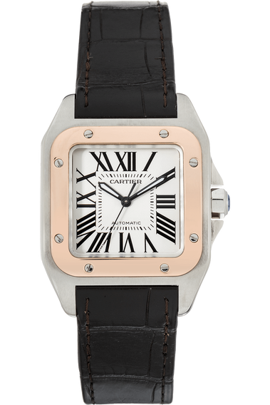 Santos 100 Rose Gold and Stainless Steel Automatic