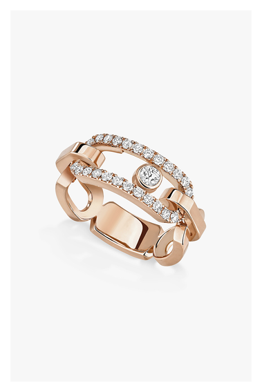 Move Link Ring in Pink Gold Size 54
