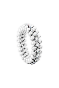 Brevetto 3-row Multi Size Ring in White Gold