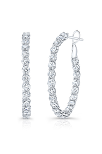 Diamond Hoops in White Gold