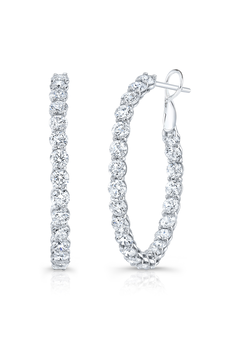 Diamond Hoops in White Gold
