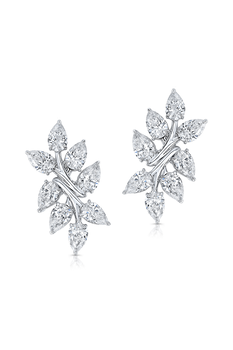 Branch Earrings in White Gold