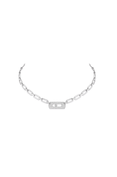 Move Link Chain Neckace in White Gold