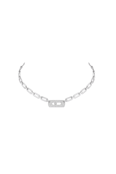 Move Link Chain Neckace in White Gold