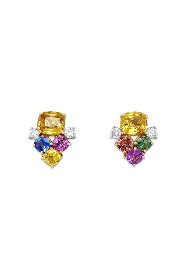 Multi Color Sapphire Earrings