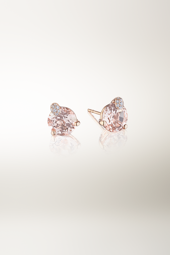 Peekaboo Morganite Ear Studs