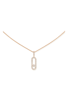 Move Uno LM Pav&eacute; Pendant in Pink Gold