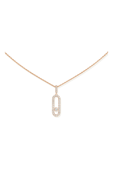 Move Uno LM Pav&eacute; Pendant in Pink Gold