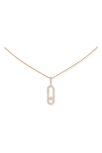 Move Uno diamond necklace in pink gold