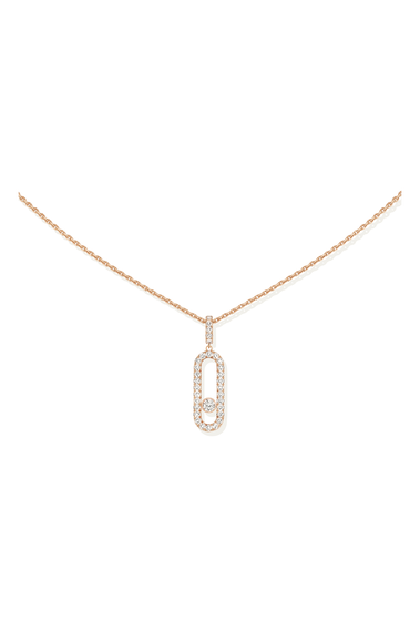 Move Uno diamond necklace in pink gold