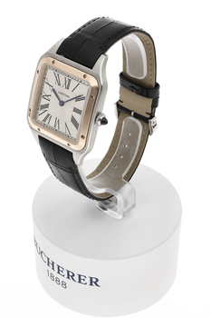 Santos Dumont Rose Gold and Stainless Steel Manual