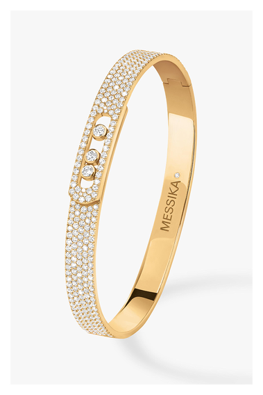 Move Noa Full Pav&eacute; SM Bangle in Yellow Gold Size M