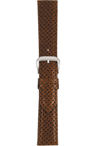 18 mm Tan Basketweave Grain Leather Strap
