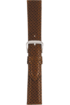 18 mm Tan Basketweave Grain Leather Strap