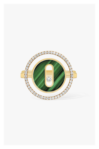 Lucky Move Malachite PM Ring in Yellow Gold Size 54