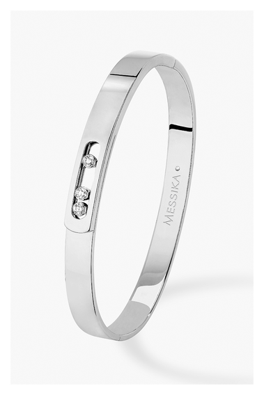Move Noa Bangle in White Gold Size L