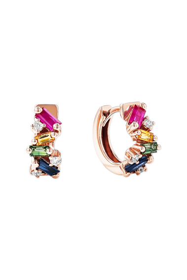 Frenzy Rainbow Sapphire Huggies