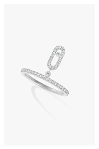 Move Uno Pendant Ring in White Gold Size 53