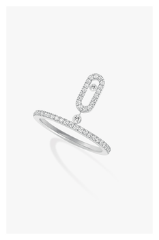 Move Uno Pendant Ring in White Gold Size 53