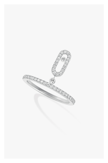 Move Uno Pendant Ring in White Gold Size 53