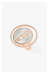 Lucky Move Mother-Of-Pearl LM Ring in Pink Gold Size 53
