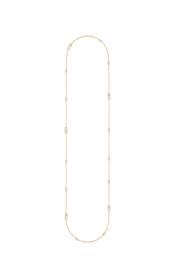 Move Uno long diamond necklace in yellow gold