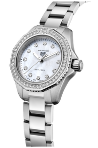 TAG Heuer Aquaracer Quartz Ladies MOP Diamond Dial & Bezel Steel Watch