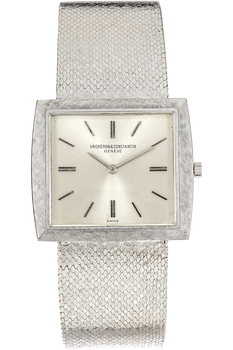 Rectangle Circa 1960s White Gold Manual