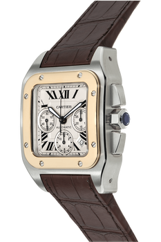 Santos 100 Chronograph Yellow Gold and Stainless Steel Automatic