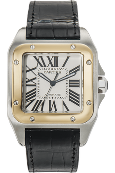 Santos 100 Yellow Gold and Stainless Steel Automatic