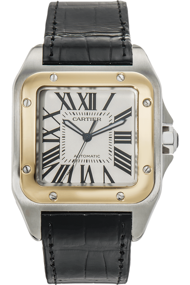 Pre Owned Cartier Santos 100 Yellow Gold and Stainless Steel Automatic