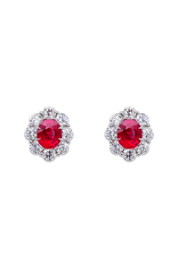 Oval Ruby Earrings